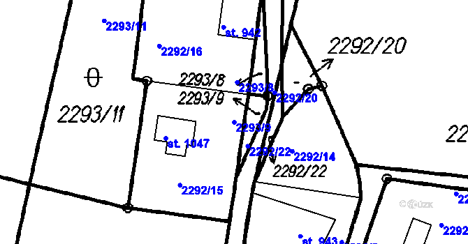 Parcela st. 2293/9 v KÚ Čeladná, Katastrální mapa