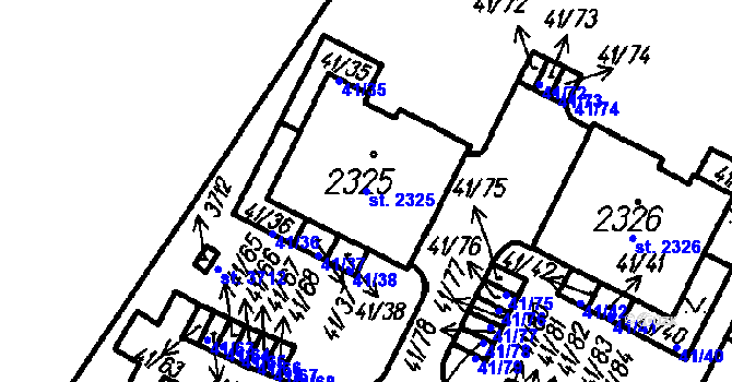 Parcela st. 2325 v KÚ Čeladná, Katastrální mapa