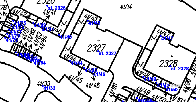 Parcela st. 2327 v KÚ Čeladná, Katastrální mapa