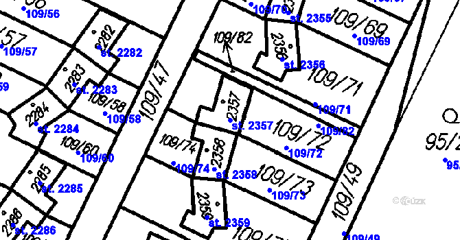 Parcela st. 2357 v KÚ Čeladná, Katastrální mapa