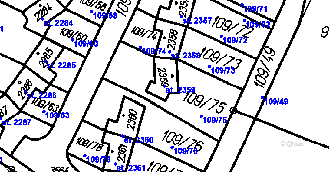 Parcela st. 2359 v KÚ Čeladná, Katastrální mapa