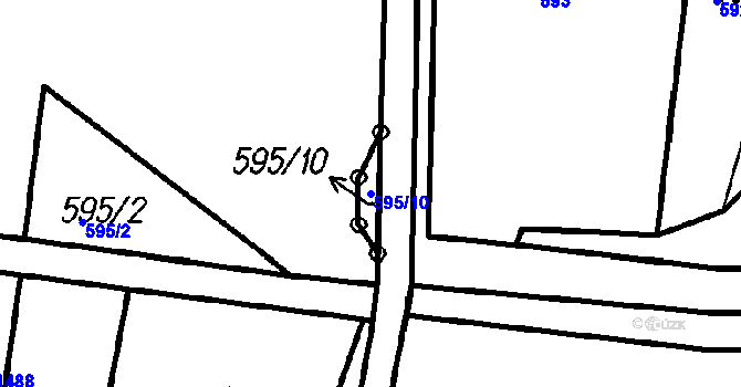 Parcela st. 595/10 v KÚ Čeladná, Katastrální mapa