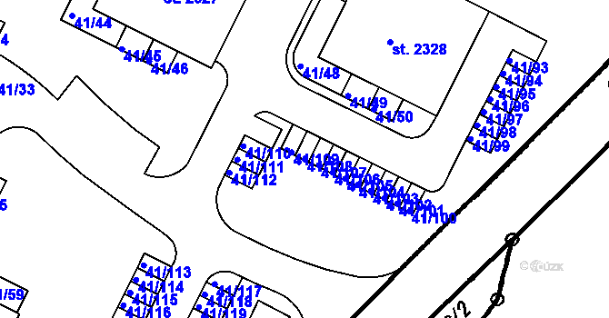 Parcela st. 41/108 v KÚ Čeladná, Katastrální mapa