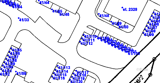 Parcela st. 41/112 v KÚ Čeladná, Katastrální mapa