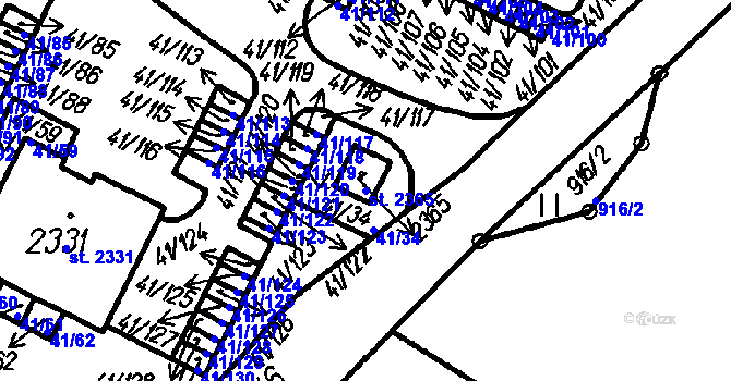 Parcela st. 2365 v KÚ Čeladná, Katastrální mapa