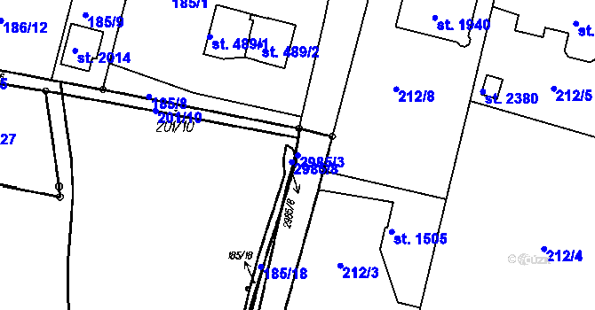 Parcela st. 2985/3 v KÚ Čeladná, Katastrální mapa