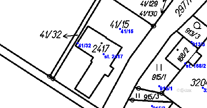 Parcela st. 2417 v KÚ Čeladná, Katastrální mapa
