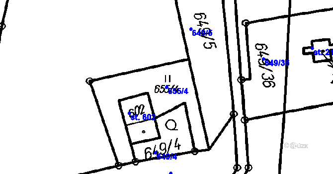 Parcela st. 655/4 v KÚ Čeladná, Katastrální mapa