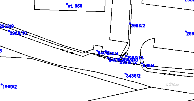Parcela st. 640/2 v KÚ Čeladná, Katastrální mapa