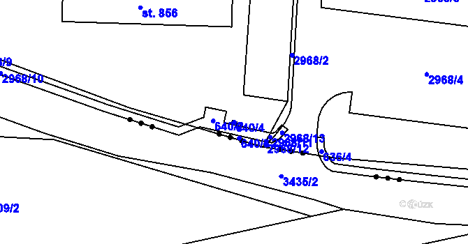 Parcela st. 640/4 v KÚ Čeladná, Katastrální mapa