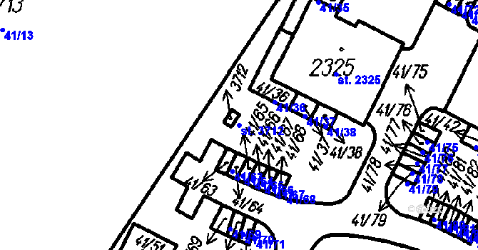 Parcela st. 3712 v KÚ Čeladná, Katastrální mapa