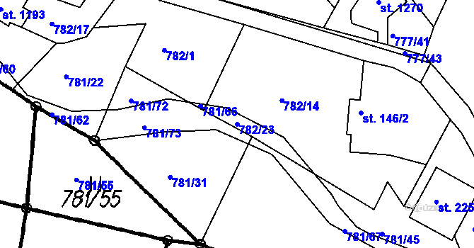 Parcela st. 782/23 v KÚ Čeladná, Katastrální mapa