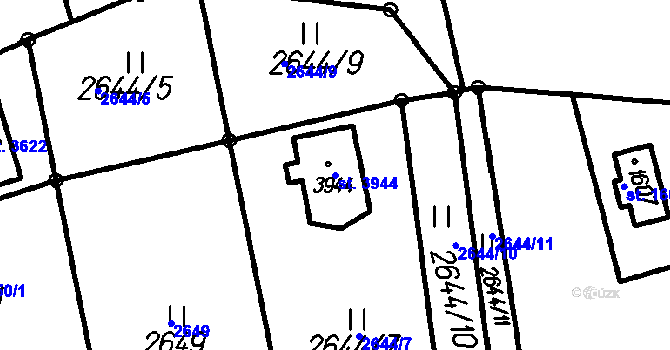 Parcela st. 3944 v KÚ Čeladná, Katastrální mapa
