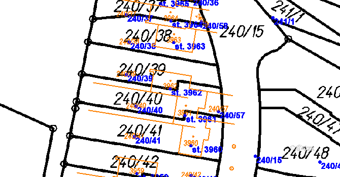 Parcela st. 3962 v KÚ Čeladná, Katastrální mapa
