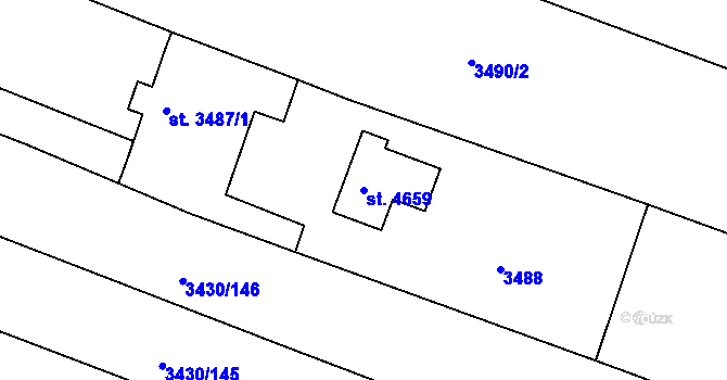 Parcela st. 4659 v KÚ Čelákovice, Katastrální mapa
