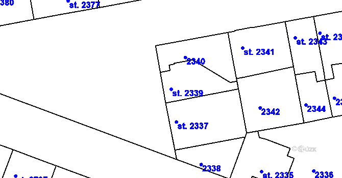 Parcela st. 2339 v KÚ Čelákovice, Katastrální mapa