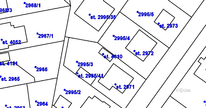 Parcela st. 4010 v KÚ Čelákovice, Katastrální mapa