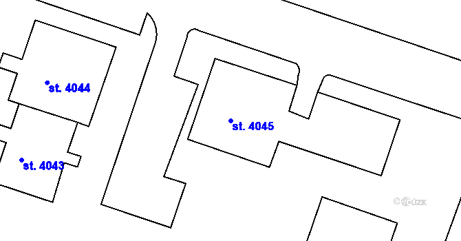 Parcela st. 4045 v KÚ Čelákovice, Katastrální mapa
