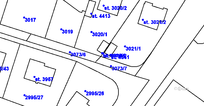 Parcela st. 4414/1 v KÚ Čelákovice, Katastrální mapa