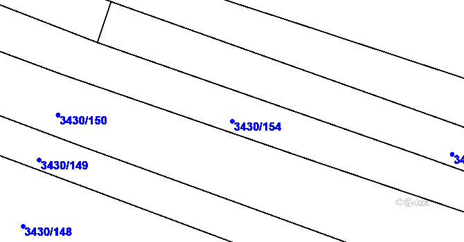 Parcela st. 3430/154 v KÚ Čelákovice, Katastrální mapa