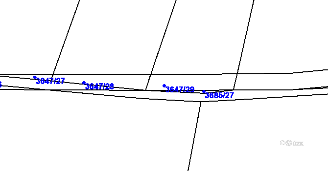 Parcela st. 3647/29 v KÚ Čelákovice, Katastrální mapa