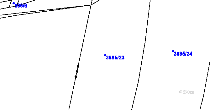 Parcela st. 3685/23 v KÚ Čelákovice, Katastrální mapa