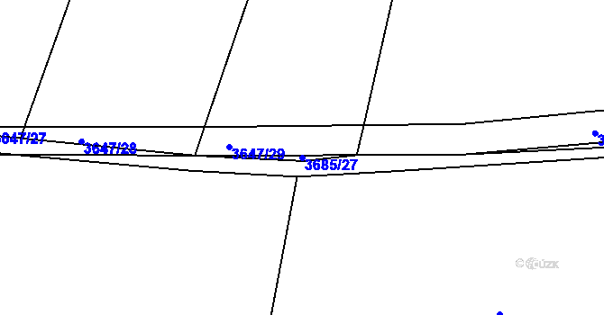 Parcela st. 3685/27 v KÚ Čelákovice, Katastrální mapa