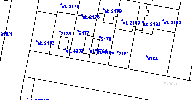 Parcela st. 4786 v KÚ Čelákovice, Katastrální mapa