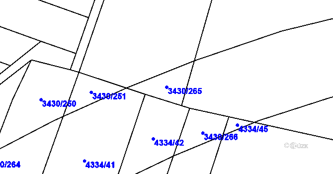 Parcela st. 3430/265 v KÚ Čelákovice, Katastrální mapa