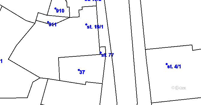 Parcela st. 77 v KÚ Sedlčánky, Katastrální mapa