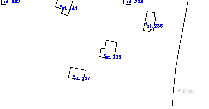 Parcela st. 236 v KÚ Sedlčánky, Katastrální mapa