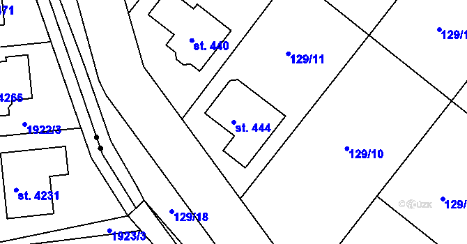 Parcela st. 444 v KÚ Sedlčánky, Katastrální mapa