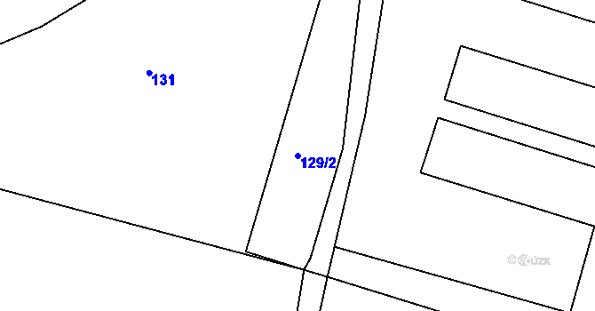 Parcela st. 129/2 v KÚ Sedlčánky, Katastrální mapa