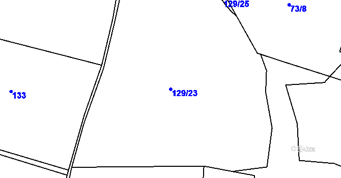 Parcela st. 129/23 v KÚ Sedlčánky, Katastrální mapa
