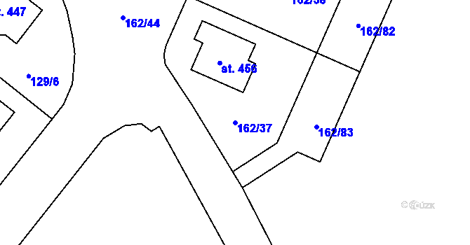 Parcela st. 162/37 v KÚ Sedlčánky, Katastrální mapa