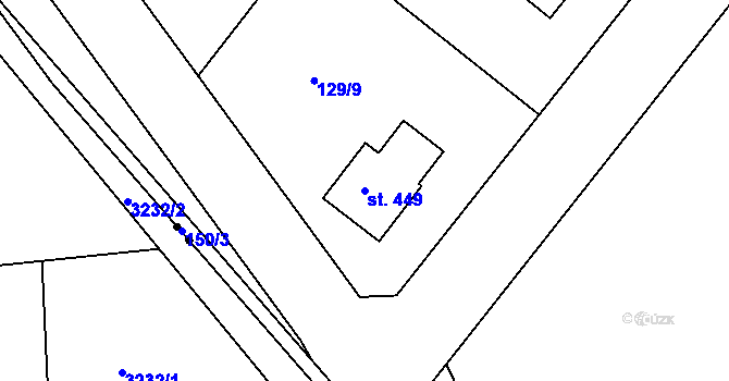 Parcela st. 449 v KÚ Sedlčánky, Katastrální mapa