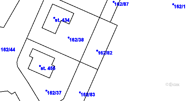 Parcela st. 162/82 v KÚ Sedlčánky, Katastrální mapa