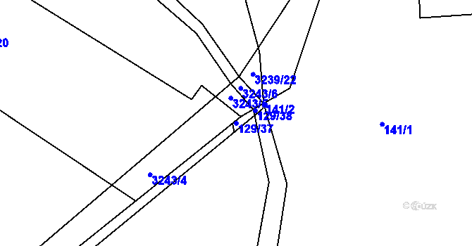 Parcela st. 129/37 v KÚ Sedlčánky, Katastrální mapa
