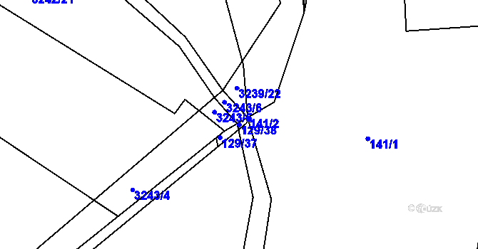 Parcela st. 129/38 v KÚ Sedlčánky, Katastrální mapa