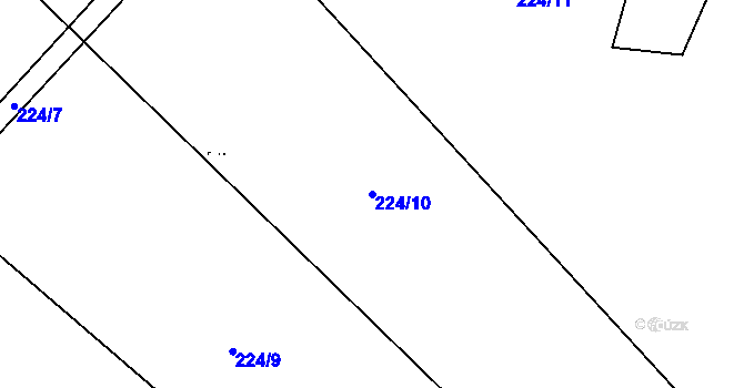 Parcela st. 224/10 v KÚ Sedlčánky, Katastrální mapa