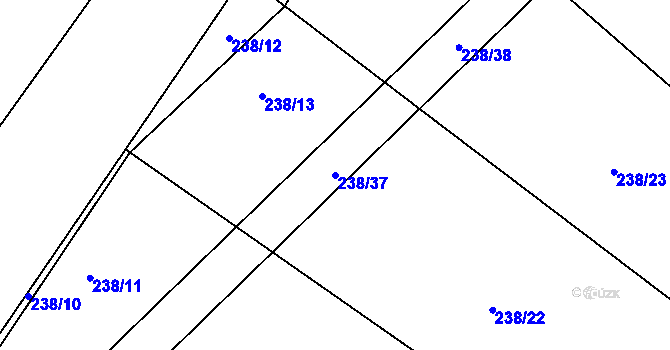 Parcela st. 238/37 v KÚ Sedlčánky, Katastrální mapa