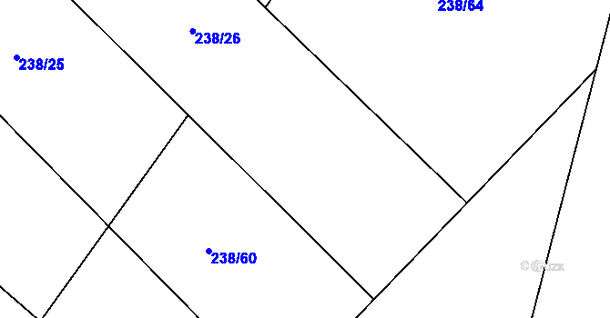 Parcela st. 238/62 v KÚ Sedlčánky, Katastrální mapa