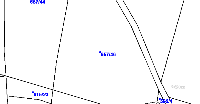 Parcela st. 657/46 v KÚ Sedlčánky, Katastrální mapa