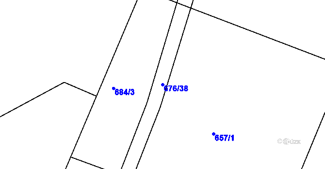 Parcela st. 676/38 v KÚ Sedlčánky, Katastrální mapa