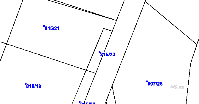 Parcela st. 815/23 v KÚ Sedlčánky, Katastrální mapa