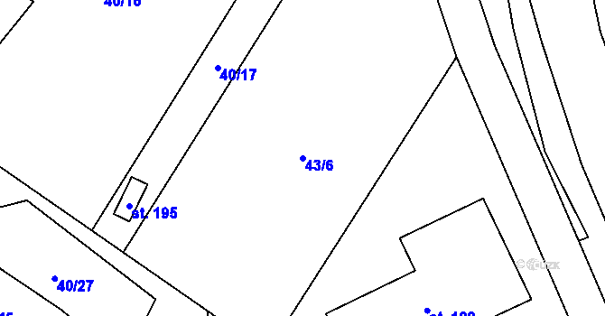 Parcela st. 43/6 v KÚ Záluží u Čelákovic, Katastrální mapa
