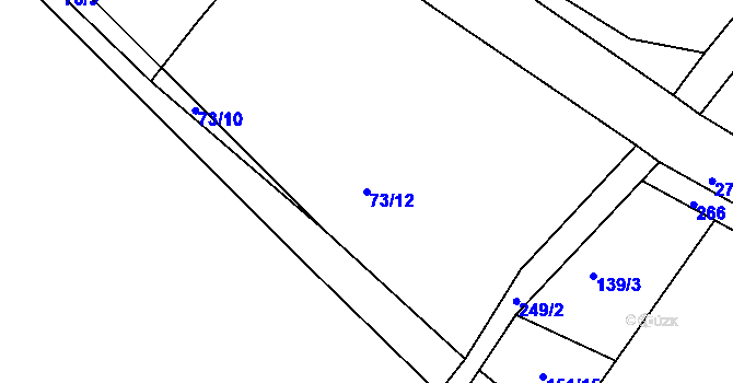 Parcela st. 73/12 v KÚ Záluží u Čelákovic, Katastrální mapa