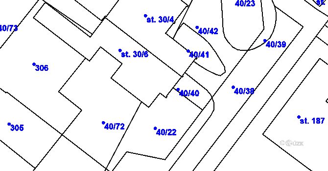 Parcela st. 30/7 v KÚ Záluží u Čelákovic, Katastrální mapa