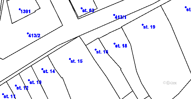 Parcela st. 16 v KÚ Čelčice, Katastrální mapa