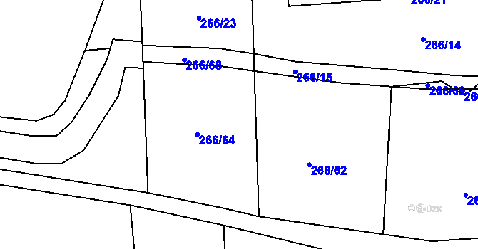 Parcela st. 266/63 v KÚ Čelechovice, Katastrální mapa
